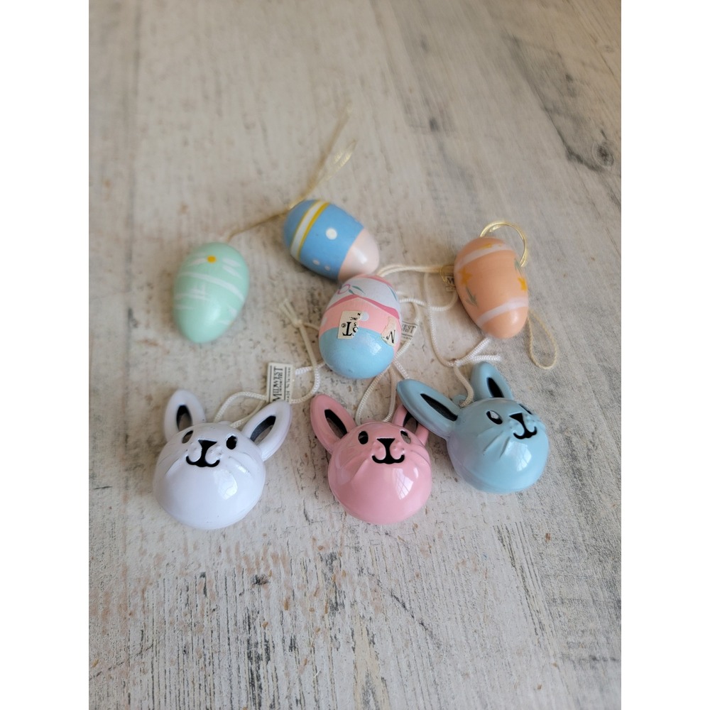 Midwest Cannon falls Easter Bunny bell egg mini ornament set spring home